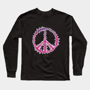 Peace Sign Pink | Audio Wave Long Sleeve T-Shirt